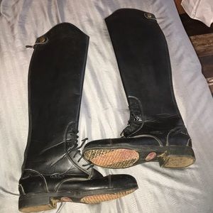 Black riding English boots